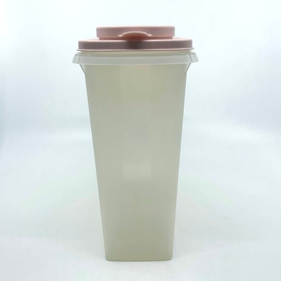 Tupperware Vintage Cereal Box Keeper/Storage Container W/ Pink Flip Lid Pour All - Picture 3 of 6